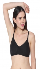 Prestitia black hosiery bra with transparent strap Style By Prestitia